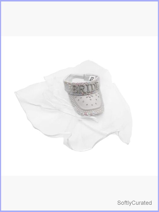 Sparkly Bride Sun Visor with Detachable Veil Bachelorette Party Hat Adjustable